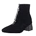 Women’s Wide Width Ankle Booties | Ladies Stylish Faux Suede Shiny Chunky Low Heel Boots with Front Zip | Causal Pointed Toe Bootthumb 1