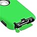 Black Hard/Green Skin Hybrid Case Cover Compatible with Apple iPod Touch 4G, 4th Generation, 4th Gen 8GB / 32GB / 64GB