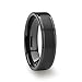 6mm Titanium Wedding Band Flat Matte Finish Pipe Cut Black Rings for Men Women Size 4 - 12