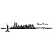Wandkings Skyline wall sticker wall decal - 48.8 x 7.9 inch in black - Your city selectable - NEW YORK