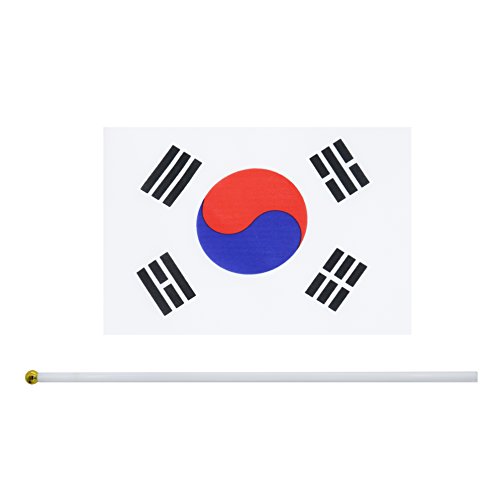 South Korea Stick Flag,TSMD 50 Pack Hand Held Small Korean National Flags On Stick,International World Country Stick Flags Banners,Party Decorations For World Cup,Sports Clubs,Festival Events - Thumbnail 2