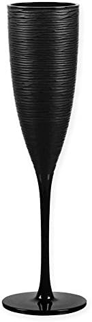 Qualia Artisan Champagne Flutes in Black (Set of 4)