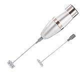 Milk Frother Handheld Coffee Drink Mixer Milk Foam Maker For Cappuccino Hot Chocolate Latte With 2-Speed Stainless Steel Whisks, Powered By Battery(Not Included)