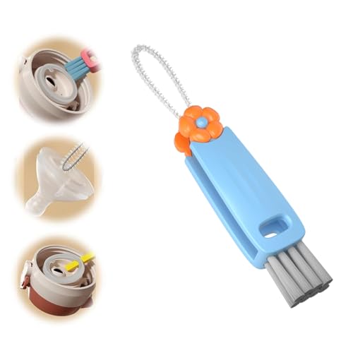 3 in 1 Cup Lid Gap Cleaning Brush, Multifunctional Bottle Brush, Cup Lid Gap Cleaner, Home Kitchen Crevice Cleaning Brush Tools (A-Blue)