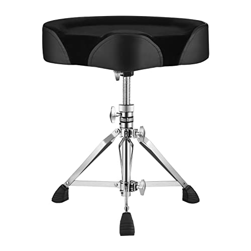 Starfavor Drum Throne Height Adjustable Saddle Drum Seat, Drum Stool