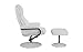 Divano Roma Furniture Office Swivel Chair with Footstool, Faux Leather Reclining Executive and Gaming Chairs (White)