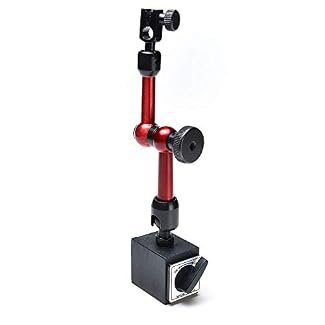 AGPtek 3-Joint Red Adjustable Magnetic Base Holder for Digital Dial Indicator