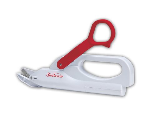 Sunbeam hand held electric scissors, red