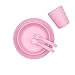 Bobo&Boo Bamboo 5 Piece Children’s Dinnerware, Blossom Pink, Non Toxic & Eco Friendly Kids Mealtime Set for Healthy Infant Feeding, Great Gift for Baby Showers, Birthdays & Preschool Graduations