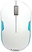 SHHHMOUSE Wireless Silent Noiseless Clickless Mobile Optical Mouse with USB Receiver and Batteries Included, Portable and Compact (White/Turquoise Blue)