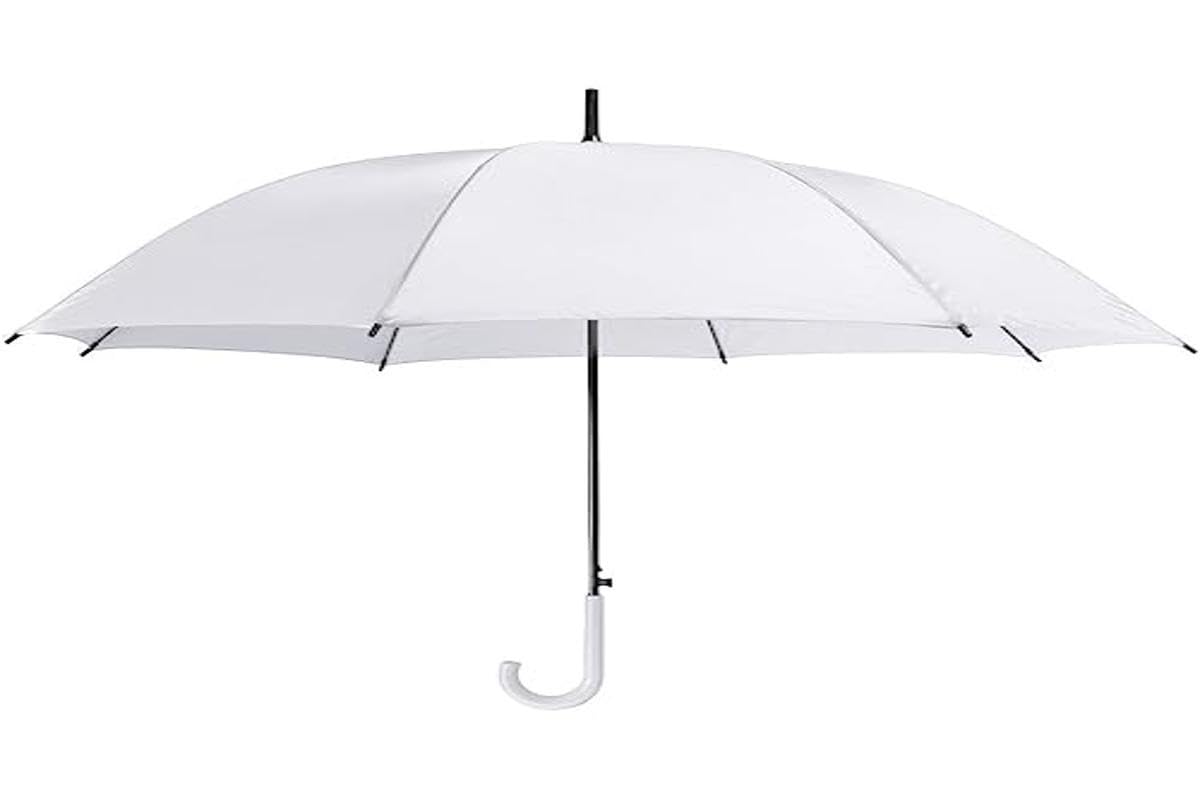 eBuyGB Pack of 4 Plastic Crook Handle Bridal Wedding Folding Umbrella, 86 cm, White