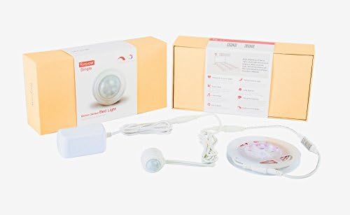 forpow Under Bed Light Motion Activated Auto On/Off Timer 30second to 10 minute 5 level brightness Single Sensor 20 kind of strip light colors 12V 2A (RGB single sensor)
