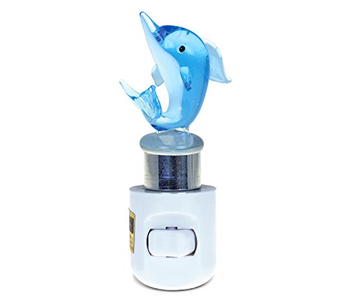 Puzzled Dolphin Handcraft Art Glass Decorative Night Light Home Dcor - Animal / Sea Life Theme - Unique and Elegant Gift - Item #9625