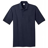 Port & Company Men's Comfortable Knit Pocket Polo Shirt Deep Navy