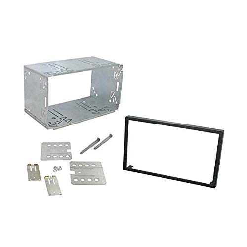 Sound-way - Universal metal dashboard radio frame cage for car stereo 2 DIN 100 mm with fitting frame 6.2 "173x98 mm - DIN6L