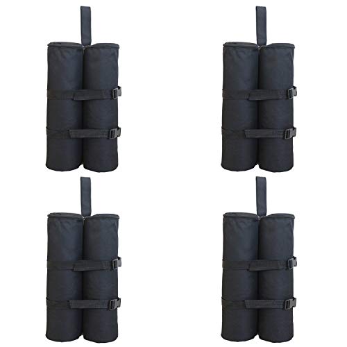CACTIYE Canopy Weight Bags for Pop up Canopy Tent, Sand Bags Leg Weights for Instant Outdoor Sun Shelter Canopy Legs, 4-Pack (Bags Only, Sand Not Included) (4Cylinder, Black) - Thumbnail 5