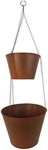 Craft Outlet Antique Tin Flower Basket (Set of 2), 12 x 12 x 38"