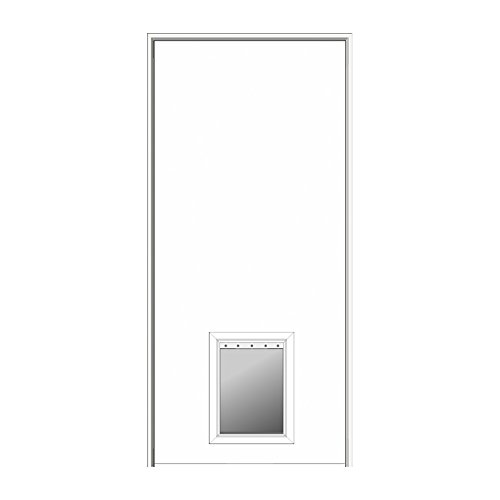National Door Company ZZ364409L Solid Core Flush Primed Hardboard, Left Hand, P…