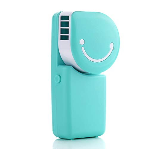 KIMSAI Charging Handheld Air Conditioner Fan Smiley Charging Fan USB Mini Handheld Fan Portable Personal Fan Handheld Fan Air Circulator Silent Fan,Blue