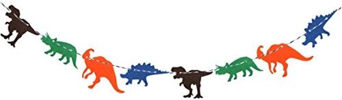 Dinosaurs Theme Birthday Banner Decorations Party Supplies Hanging Pennant for Kids - 8pcs