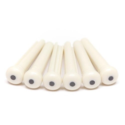 TUSQ by Graph Tech Tradtitonal Bridge Pins 2mm White/Black Dot (6 Pcs) PP-1122-00