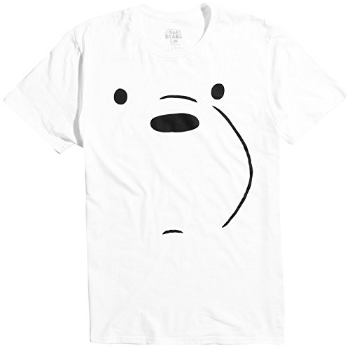 Cartoon Network We Bare Bears Ice Bear Men's T-shirt (Extra Large, White)