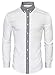 TAM WARE Mens Casual Slim Fit Contrast Lining Button Down Dress Shirts TWCS22-WHITE-US L