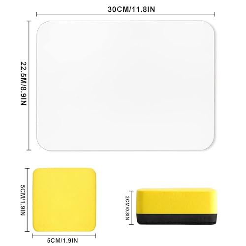 TERRIFI 6 PCS Small White Boards, 21 x 30 cm Double-Sided Dry Erase Lapboard with 6 Dry Erasers, Mini Kid Whiteboards for Kids, Students, Teachers, Classroom, Home, Office