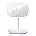 Ovonni LED Vanity Makeup Mirror with 10X Magnification Spot, Lighted Table Lamp with Touch Screen and Adjustable 360°Rotation for Countertop Bathroom Cosmetic, White