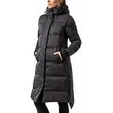 MPG Sport Women's Two Way Front Zipper Maxi Down Puffer Coat, Black, XX-Large