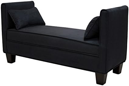 Carolina Accents Bradford Wood Bench - Navy - Home Furniture - Entry Bench, Bedroom Bench or Patio Bench - Perfect Accent Furniture's - Microfiber Upholstery - Solid Pattern - Weight Capacity of 250 Pounds - 30 Days Limited Warranty