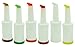 ChefLand Flow-N-Stow Fruit Juice and Liquor Bar Pour Bottles, 32-Ounce, Red/Orange/Green/Yellow/White/Brown, Set of 6