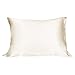 LULUSILK Mulberry Silk Pillowcase for Hair and Skin, 600 Thread Count 19 Momme Silk Pillow Case with Hidden Zipper, Ivory, Queen Size, Pack of 1