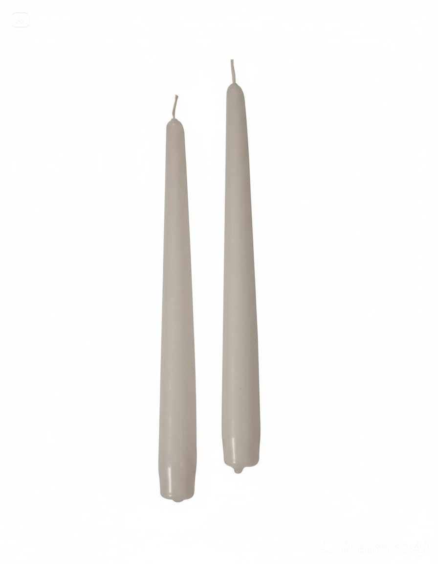 Cereria di Giorgio Risthò Taper Candles for Candlestick, Wax, Taupe, 2.2 x 25 cm, 10 Pieces
