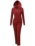 MBE Women's Athletic Soft Velour Zip Up Hoodie Sweatpants Set