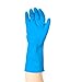 Amazon Basics Professional Reusable Rubber Gloves, Large, Blue, 3-Pack