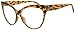 Oversized Round High Pointed Vintage Mod Clear Lens Uv400 Cat Eye Glasses (Tortoise, Clear)