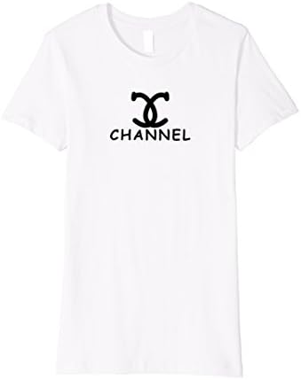 Womens CHANNEL Designer Funny Parody T-Shirt for Men Women &amp; Youth Large White