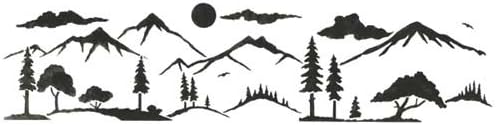 Amazon Com Designer Stencils Mountain Silhouette Landscape Wall Stencil Sku 3146 Home Kitchen