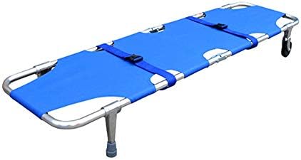 QETU Emergency Rescue Folding Portable Stretcher - with Wheels for Hospital,Clinic,Home,Sports Venues,Ambulance Weight Capacity 350 Lb
