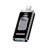 iOS Flash Drive 128GB iPhone Memory Stick,XiangGao Thumb Drive USB 3.0 Lightning Memory Stick for iPhone iPad Android and Computers (Black-128GB2)