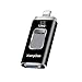 iOS Flash Drive 128GB iPhone Memory Stick,XiangGao Thumb Drive USB 3.0 Lightning Memory Stick for iPhone iPad Android and Computers (Black-128GB2)