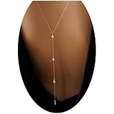 Artmiss Wedding Bridal Backdrop Necklace Crystal Back Necklace Gold Jewelry for Women