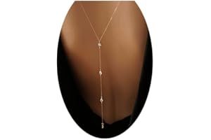 Artmiss Wedding Bridal Backdrop Necklace Crystal Back Necklace Gold Jewelry for Women