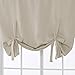 Deconovo Beige Tie Up Shade for Small Window - Rod Pocket Room Darkening Drapes for Bedroom (Beige, 46W x 63L, 1 Panel)