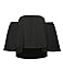 Women's Summer Off Shoulder Blouses Short Sleeves Sexy Tops Chiffon Ruffles Casual T Shirt (M,Black)
