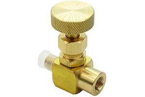 HONGBOW HARDWARE HongBoW Brass Instrument Needle Valve Wheel Handle 600 Psi(WOG) (1/8 NPT Male x 1/8" NPT Female)