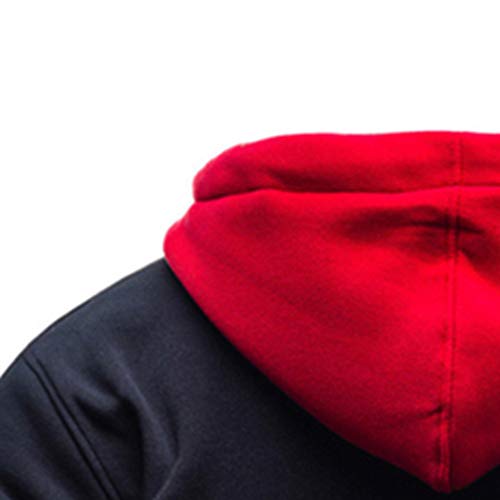 Clearance!Patchwork Drawsting Autumn Winter Casual Zipper Long Sleeve Splicing Sweatshirt Hoodie Coat