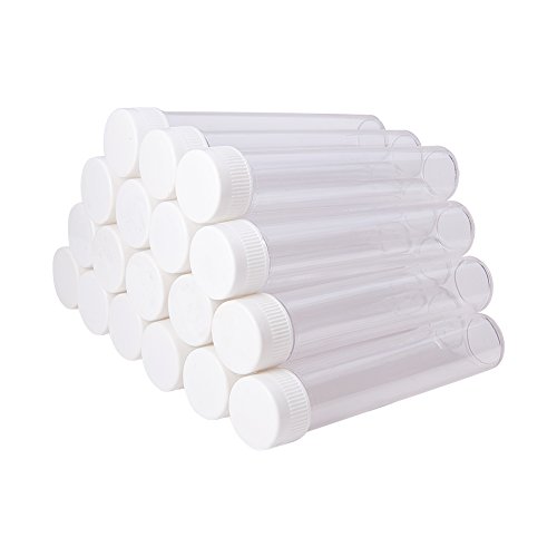 PH PandaHall 30 PCS Clear Plastic Tube Bead Containers Large Storage Tubes 130x25mm (Diameter 0.98