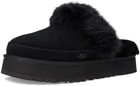 Amazon.com | UGG Women's Ansley Parc Slipper, Black, 7 | Slippers
